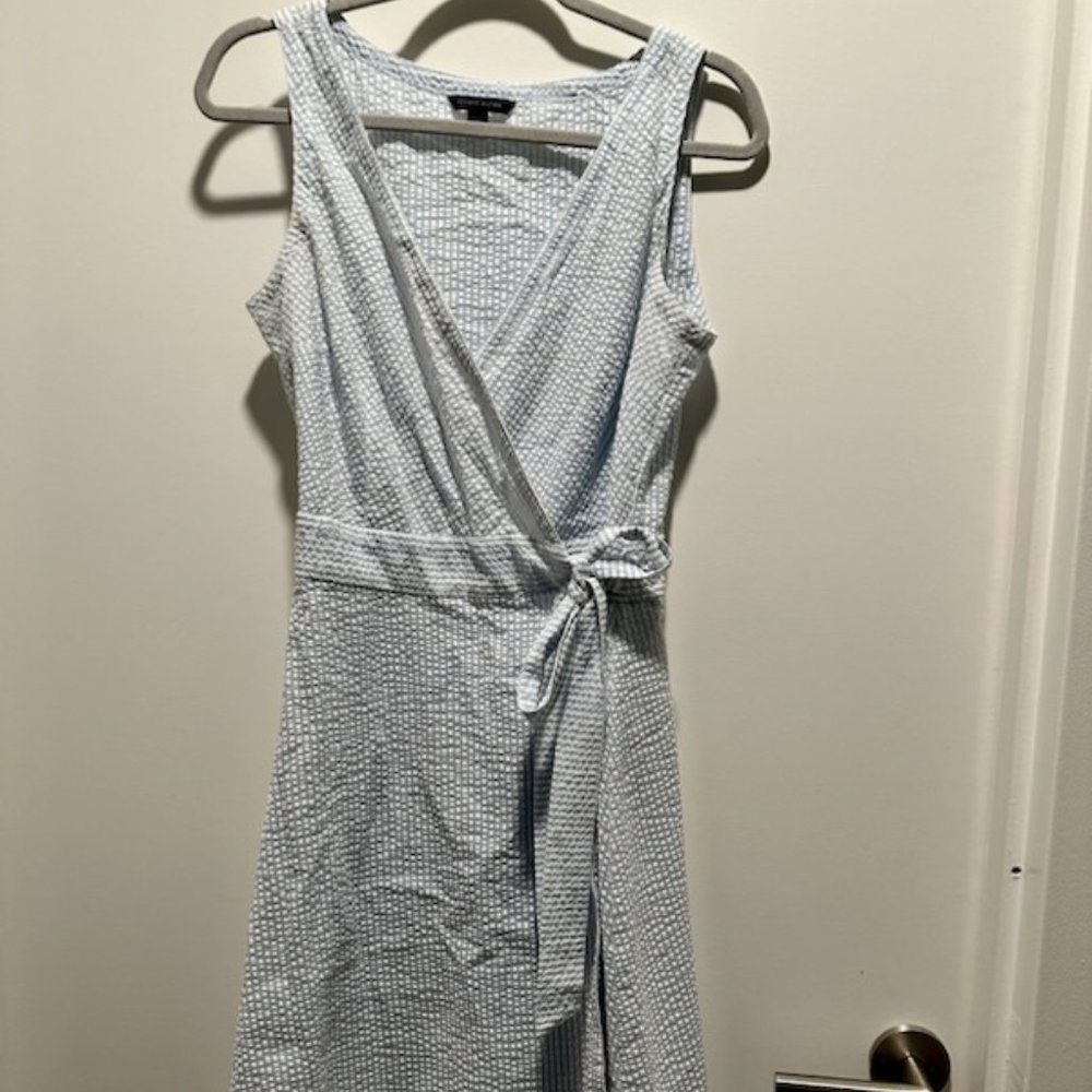 Tommy Hilfiger Seersucker Sleeveless Wrap Dress